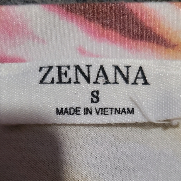Zenana Yellow and Pink Tie-dye Tee sz S - Picture 5 of 7